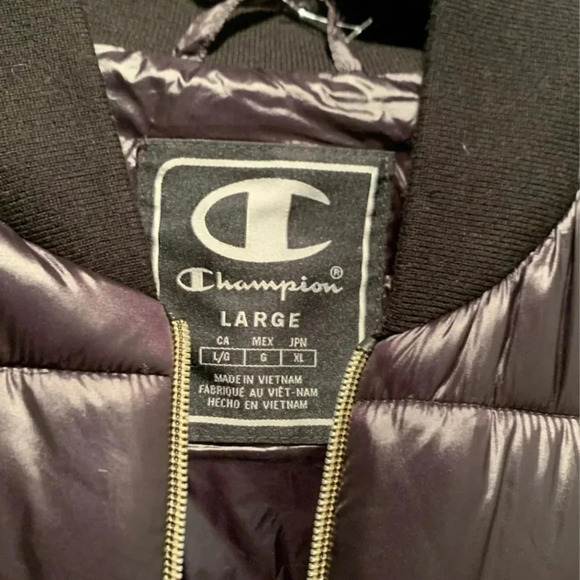 Champion Women’s Puffer Coat Tech Fill Black Size Large New - Picture 6 of 9